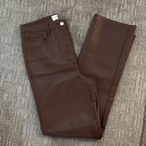 Aritzia Brown Leather Women Jeans